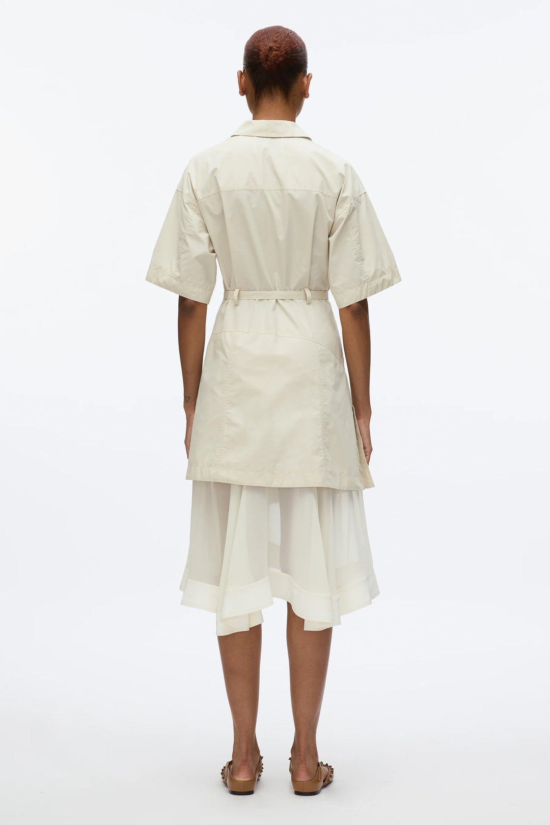 Cascade Hem Combo Shirt Dress
