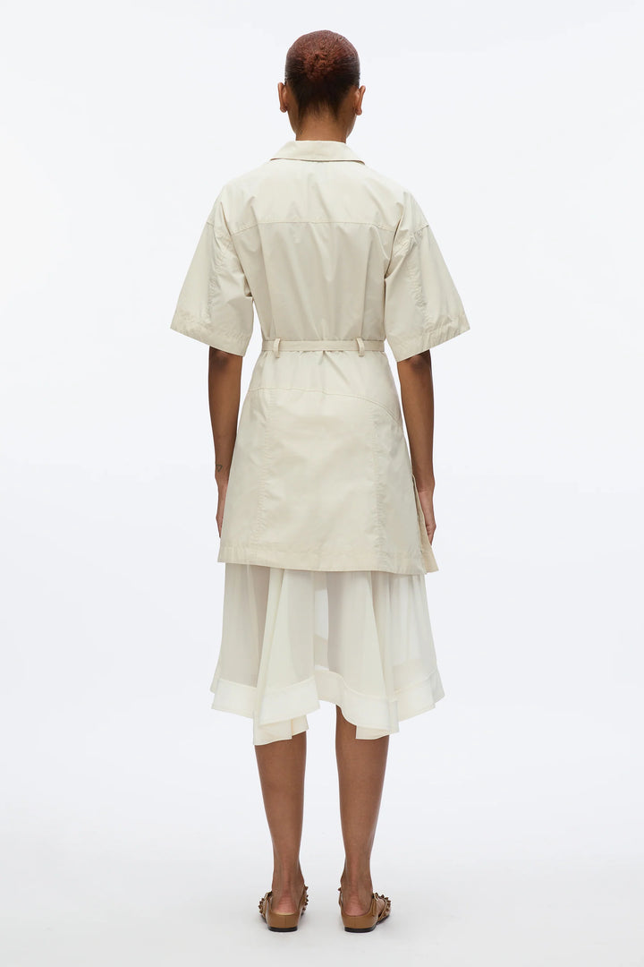 Cascade Hem Combo Shirt Dress