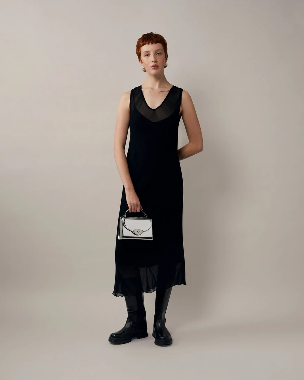 Small Lana Top Handle Silver Mirror Plain Version