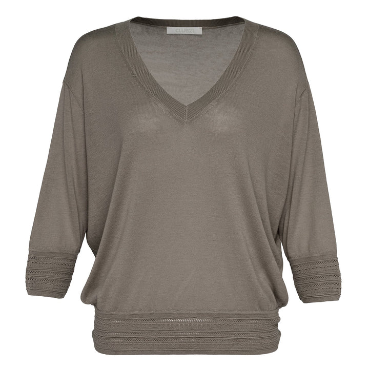 Silk Cashmere Slouchy V-Neck Sweater