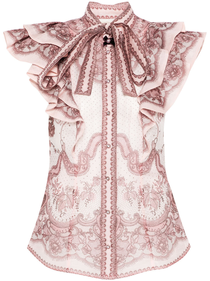 Crush Frilled Fitted Blouse