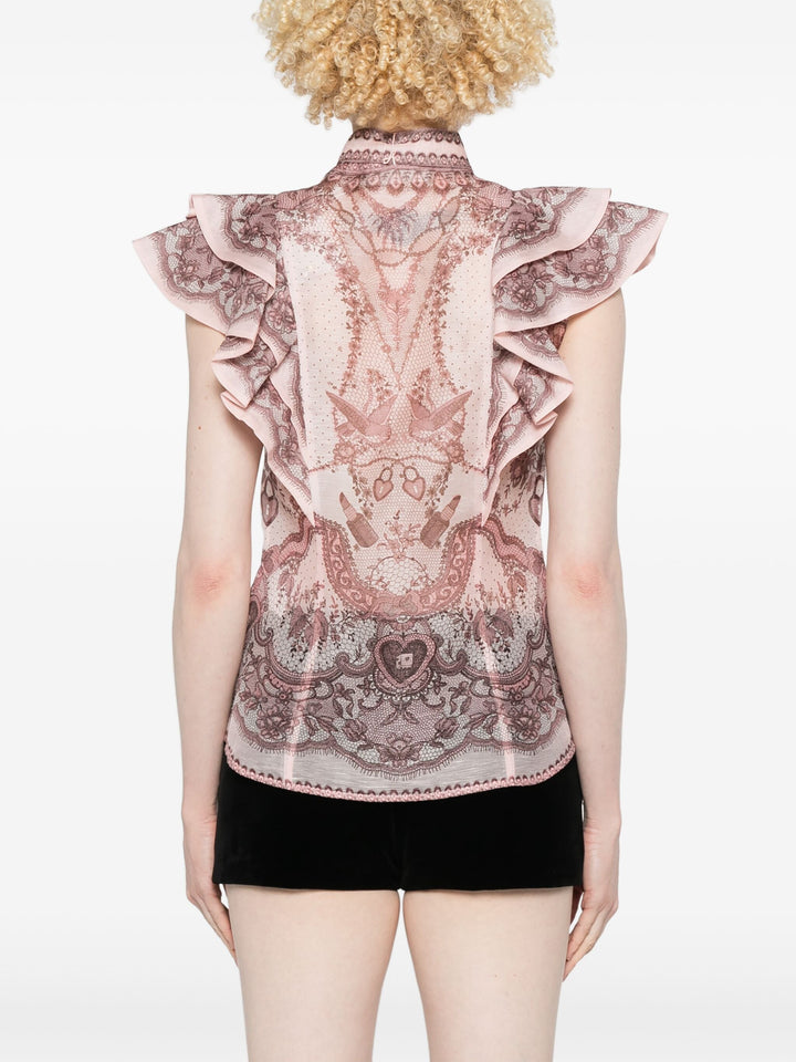 Crush Frilled Fitted Blouse