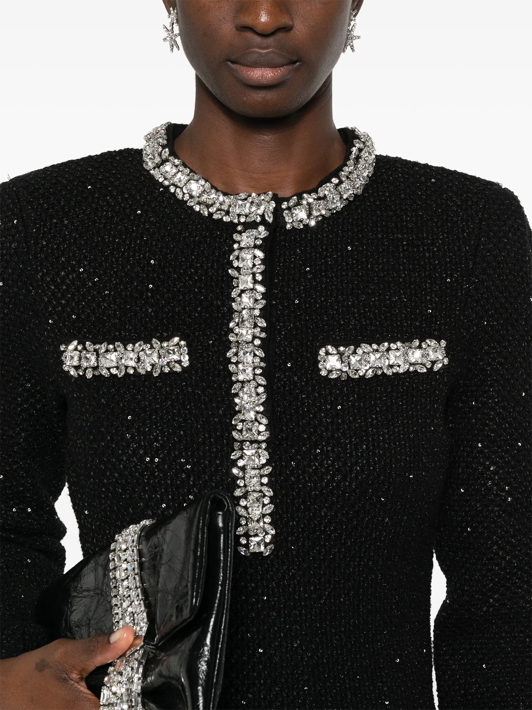 Black Sequin Knit Mini Dress