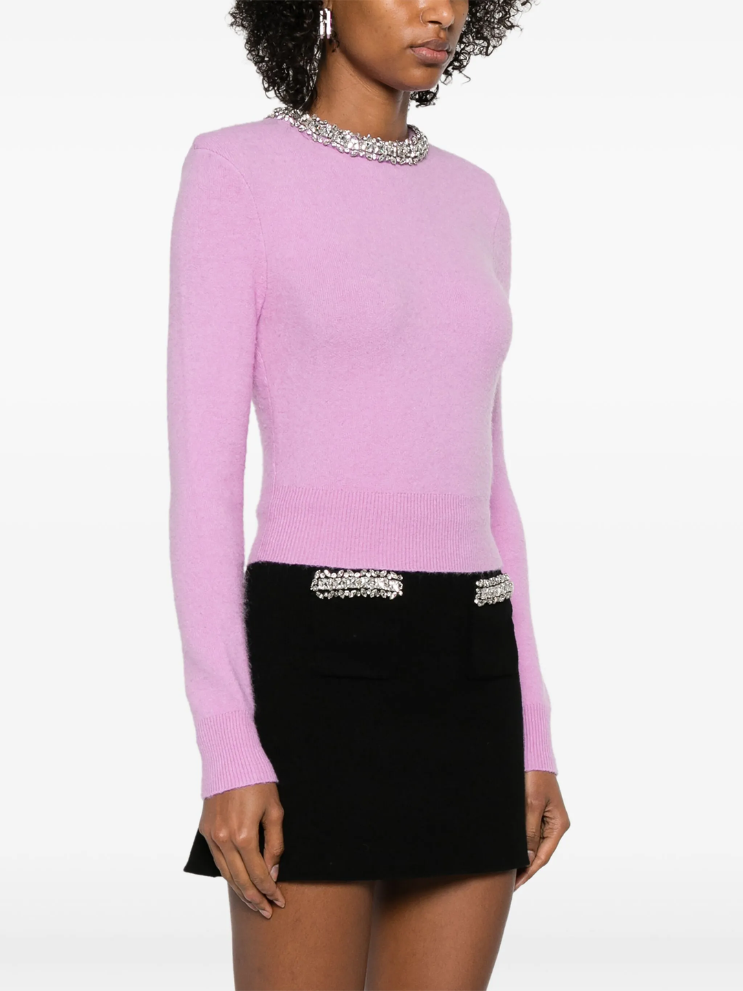 Pink Embellished Knit Top