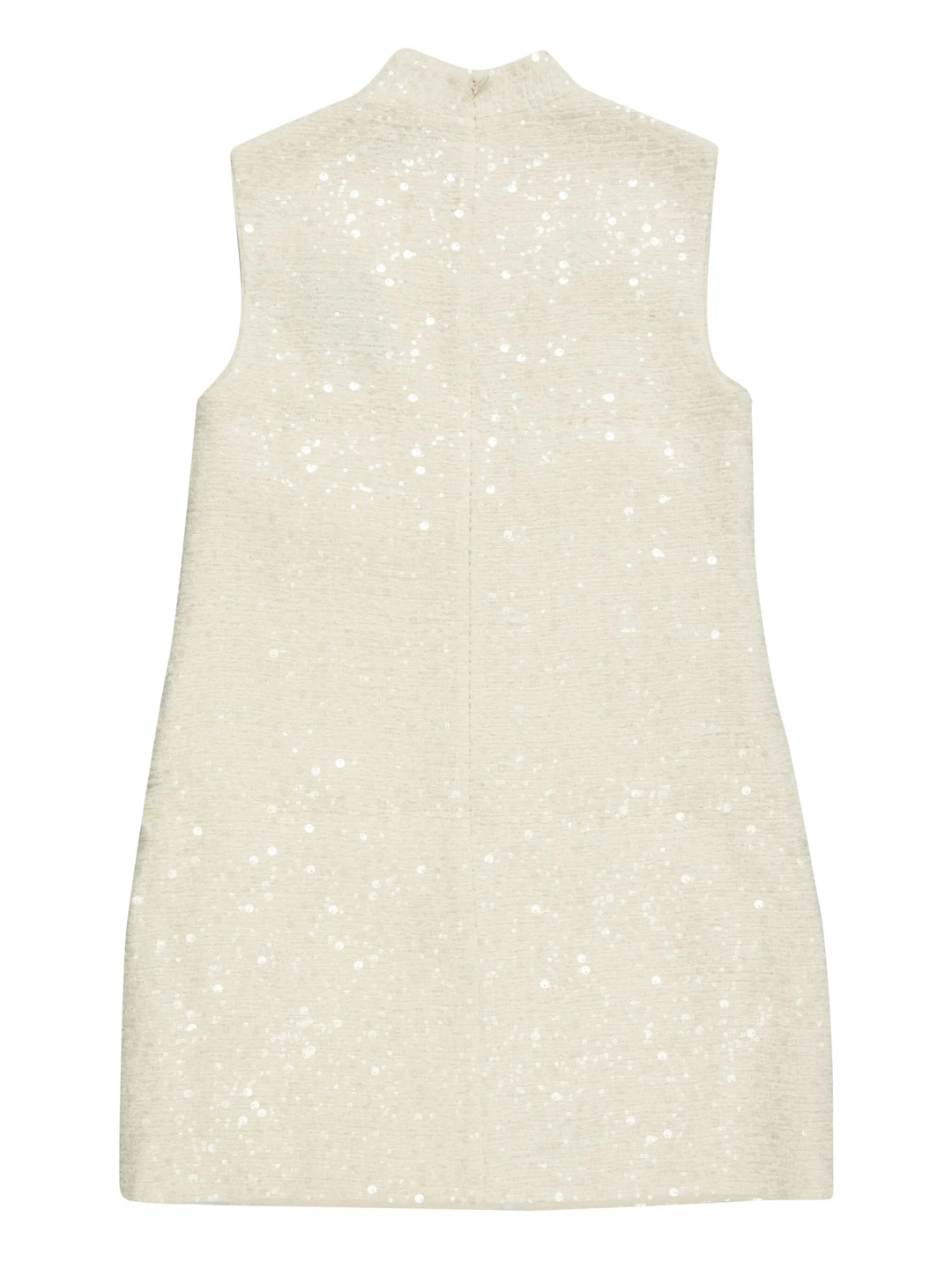 Cream Boucle Flower Motif Mini Dress