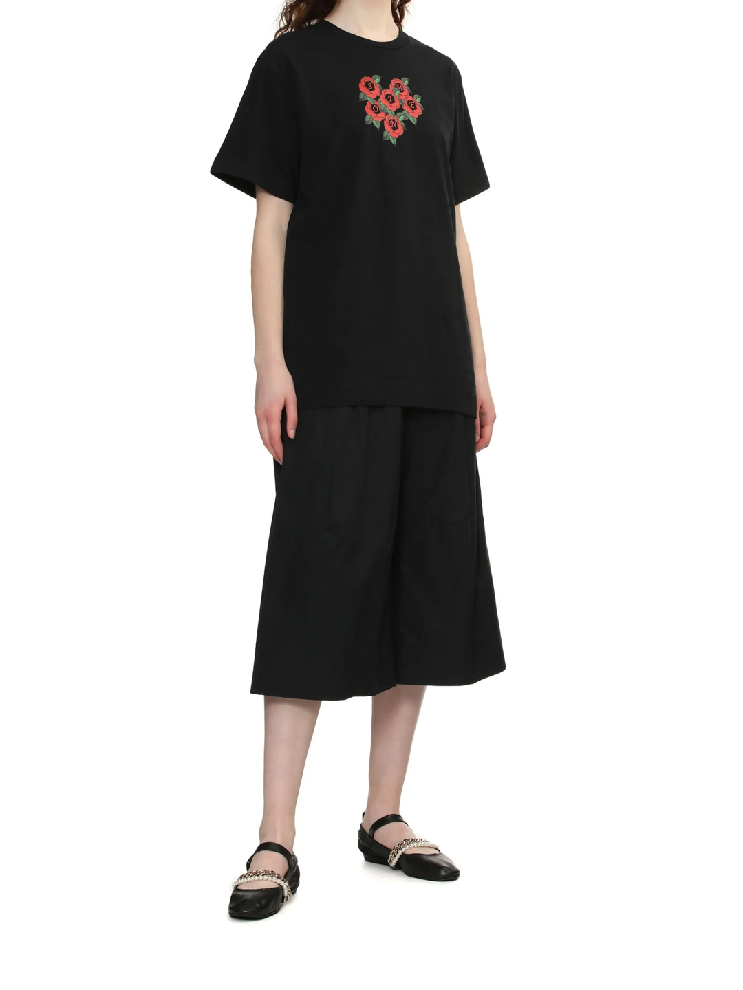 Elasticated Ruffle Waist Cropped Pants