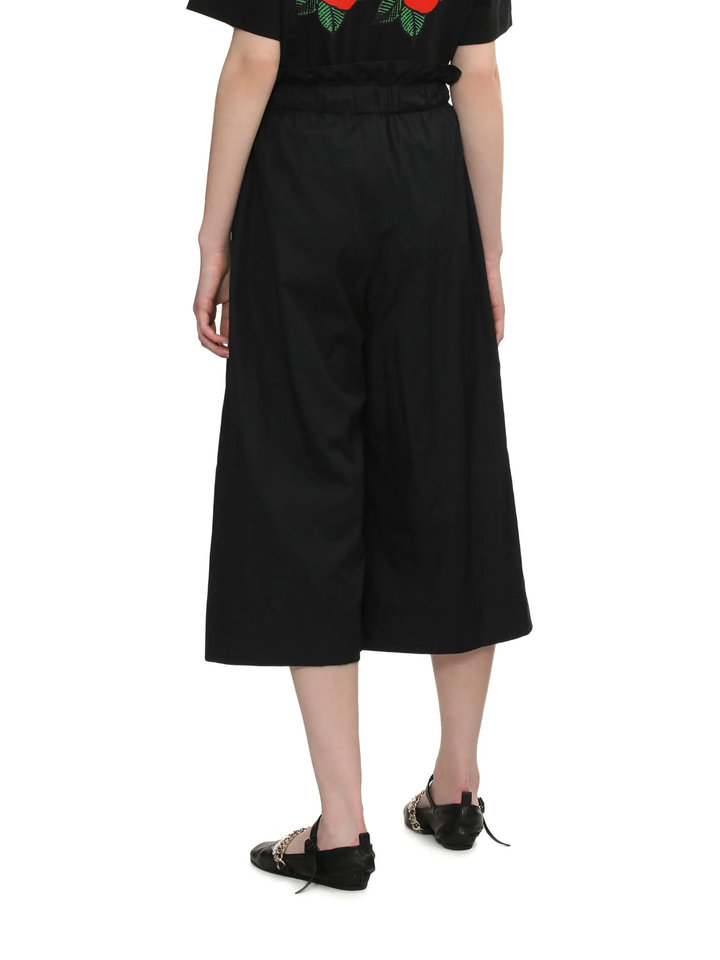 Elasticated Ruffle Waist Cropped Pants