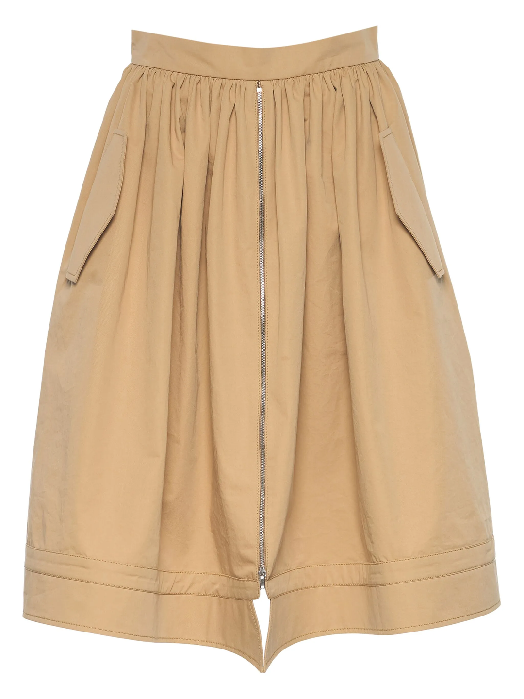Beige Hybrid Shirring Skort