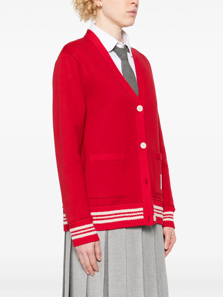 Loopback V Neck Cardigan Women