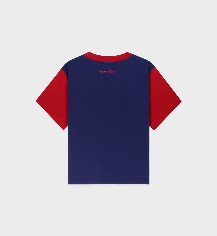 Wellness Club Color Block Cropped Tee