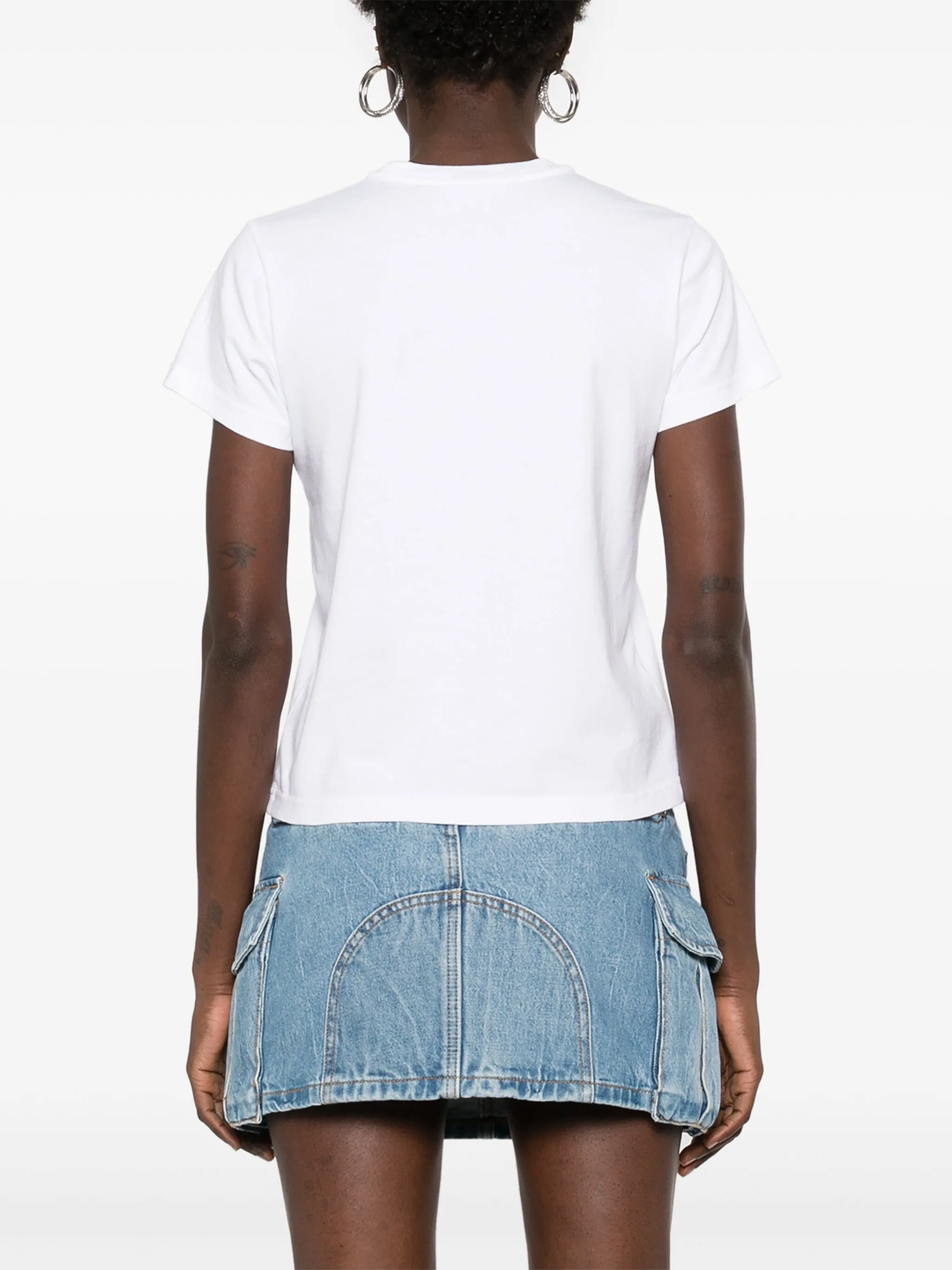 Distressed Logo Shrunken Tee In Cotton Jersey