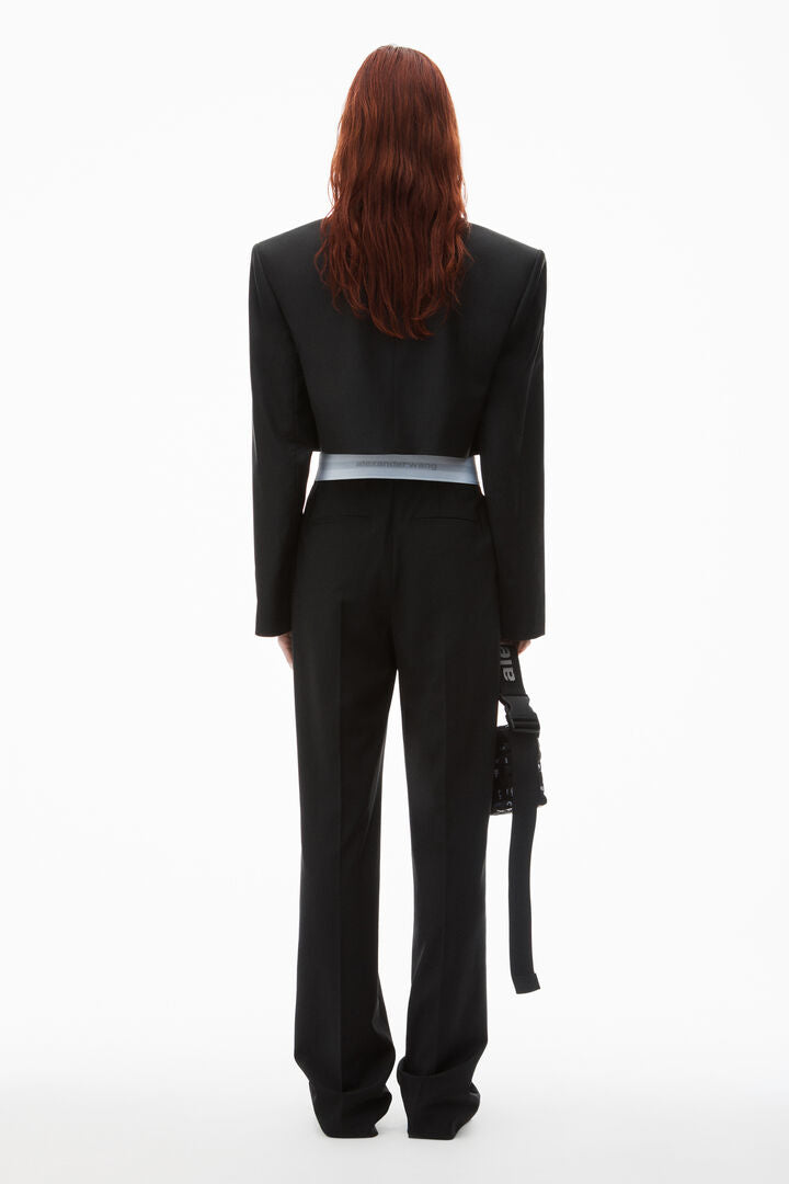 High-Waist Pleated Pant With Logo Elastic