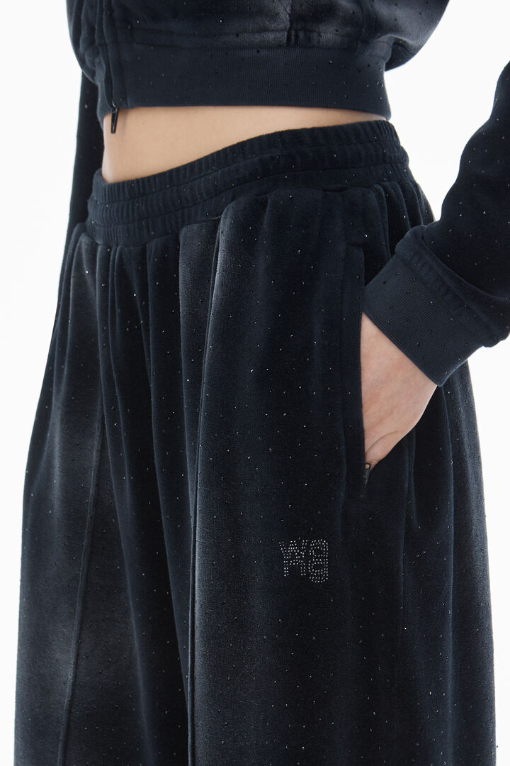 Crushed Velour Clear Bead Sweatpant