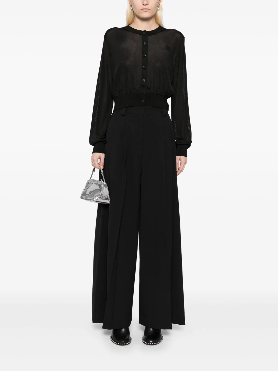 Cropped Crewneck Cardigan