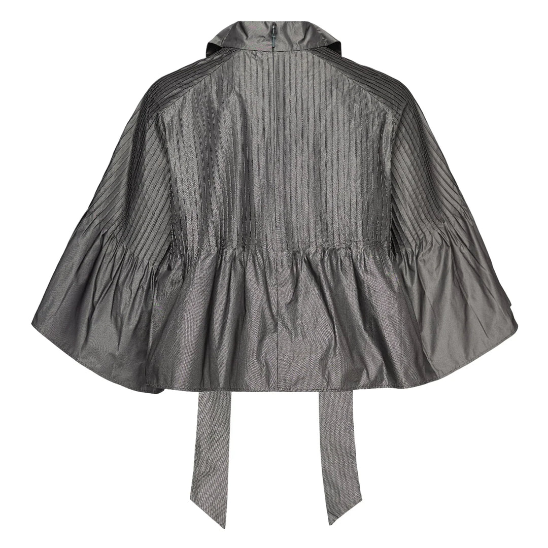 Poly Chambray Taffeta Pintuck Top