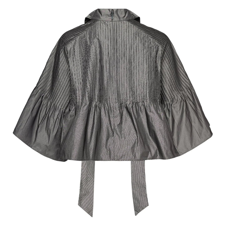 Poly Chambray Taffeta Pintuck Top