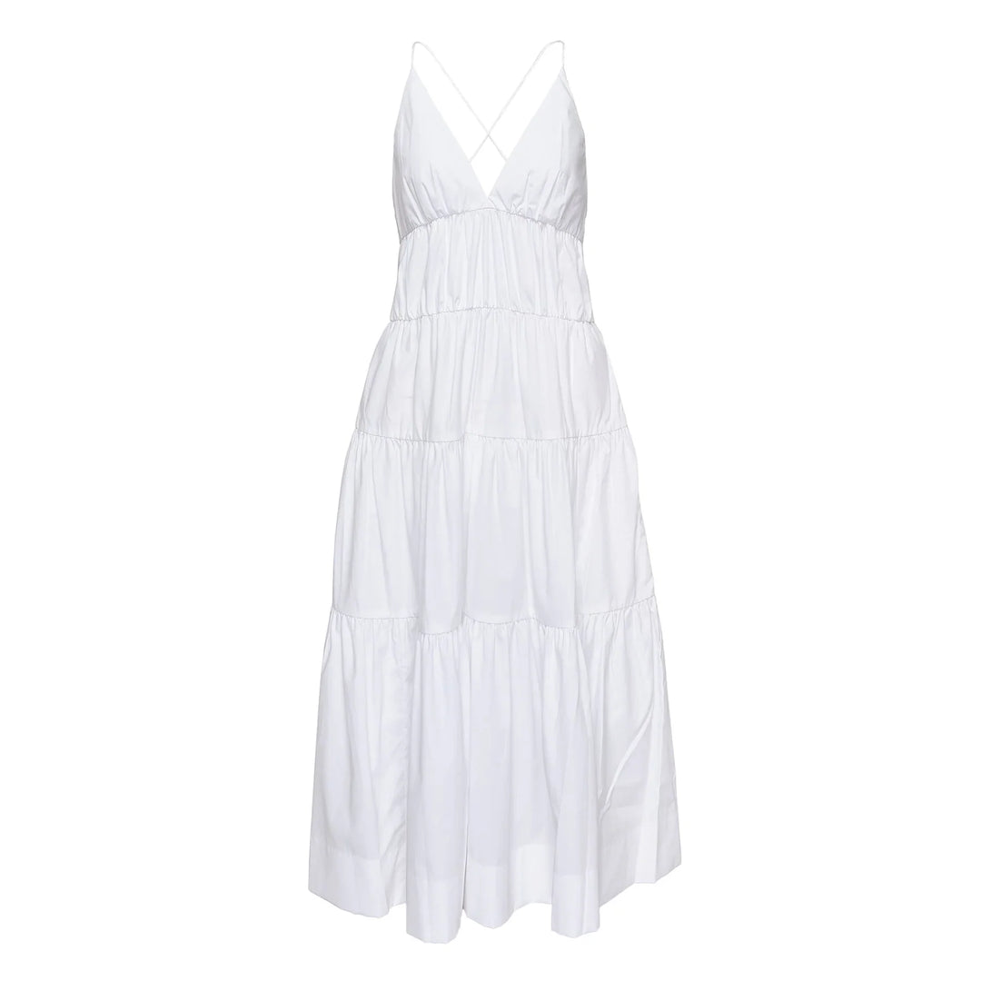 Wrinkle Free Cotton Tier Dress