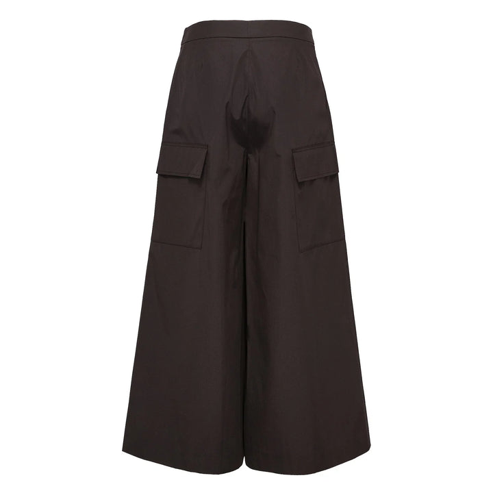 Sheen Cotton Taffeta Cargo Wide Leg Pants