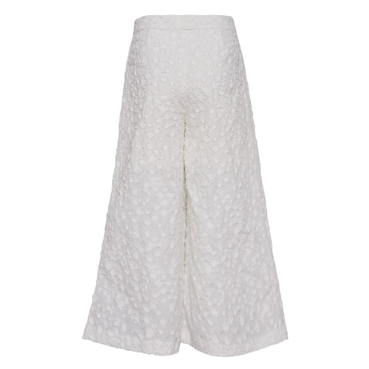 Cotton Nylon Cropped Wide Pants