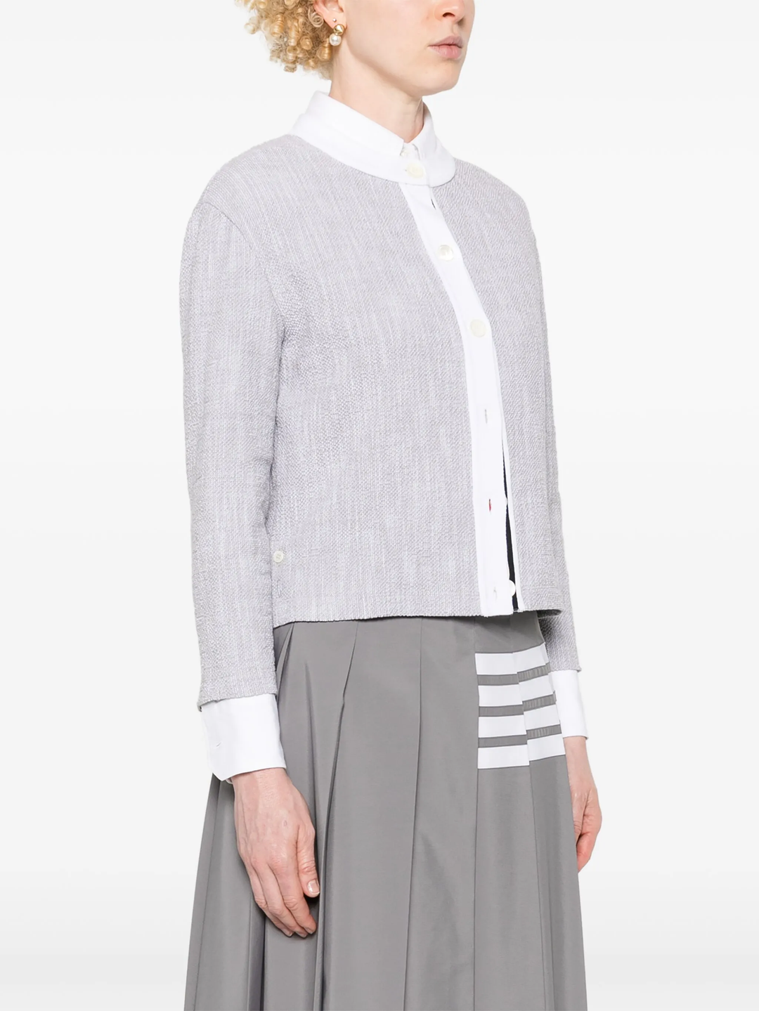 Crew Neck Cardigan In Cotton Women