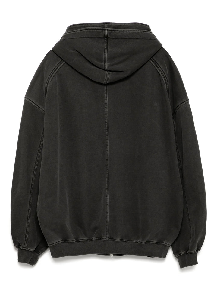 Double Layered Dyed Zip Hoodie