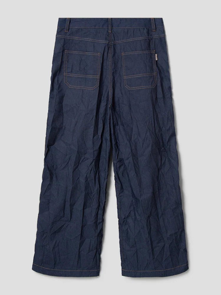 Wrinkled Denim Pants