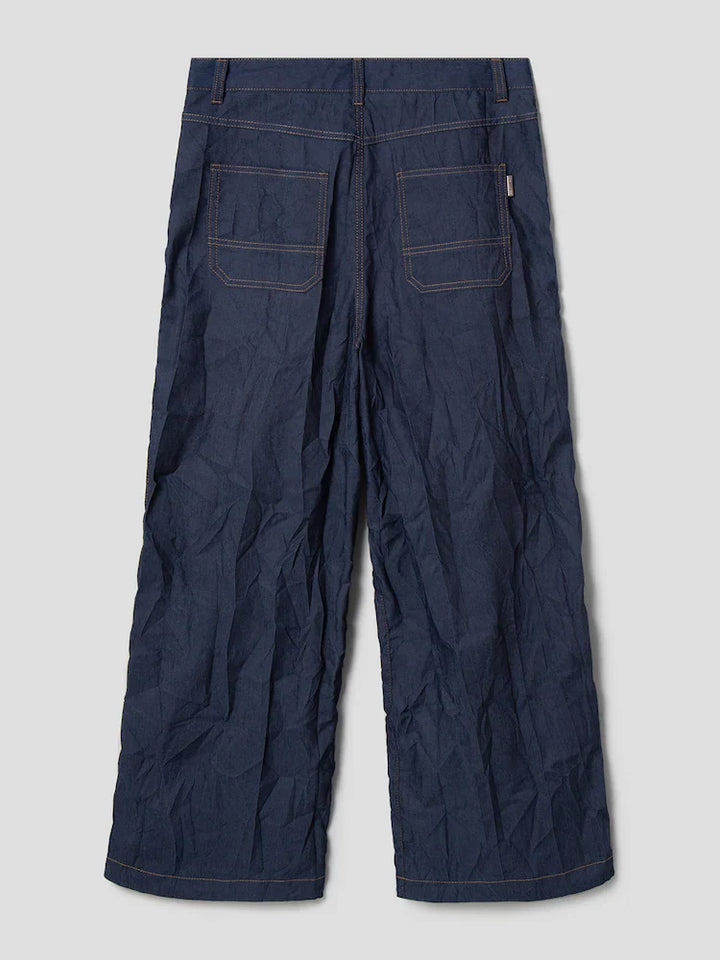 Wrinkled Denim Pants