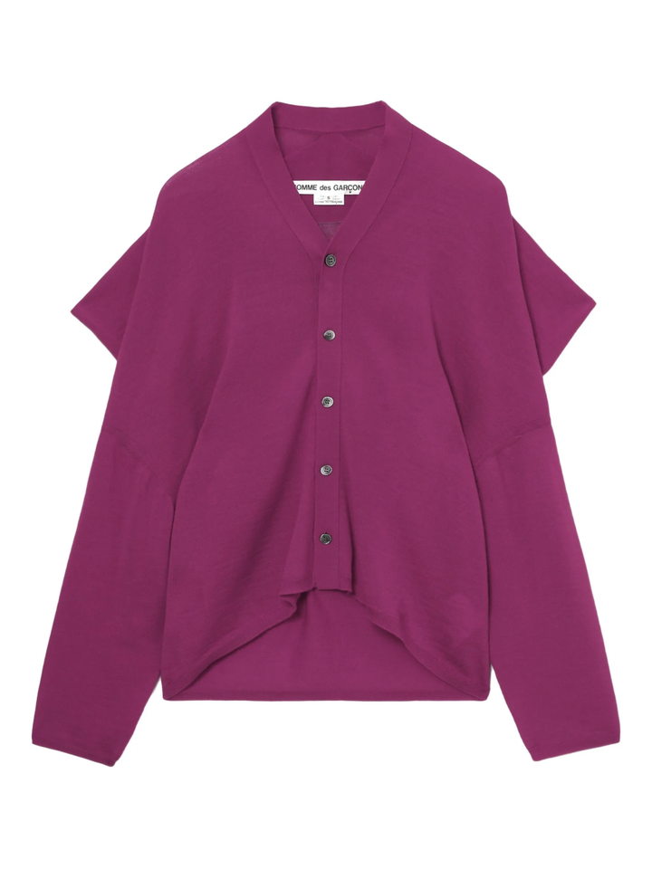 Worsted Wool Jersey Cardigan