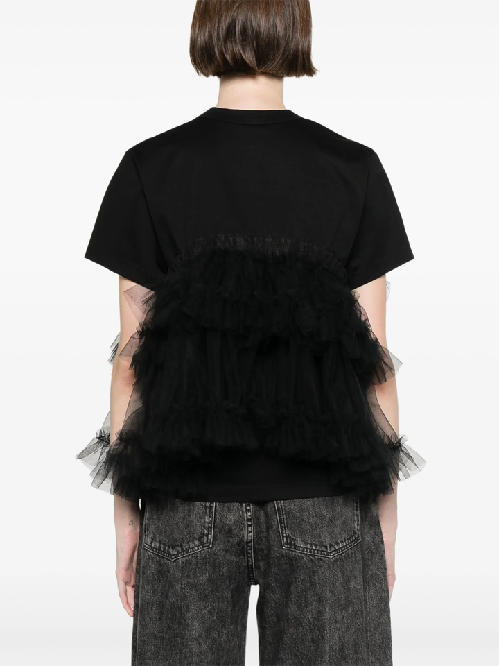 Cotton Ponte Nylon Tulle Tee