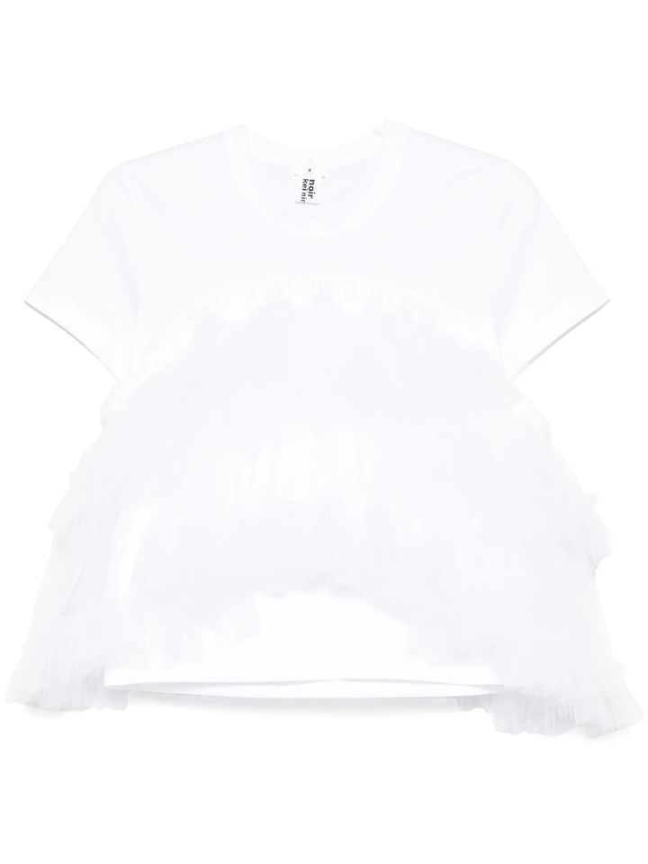 Cotton Ponte Nylon Tulle Tee