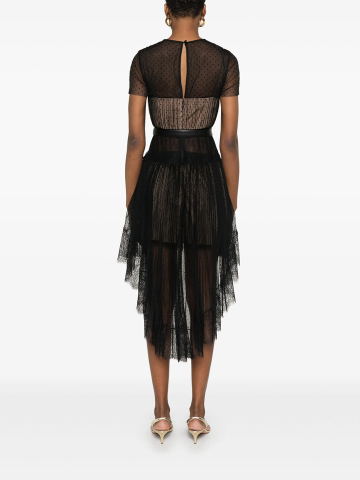 Black Dot Mesh Mini Dress