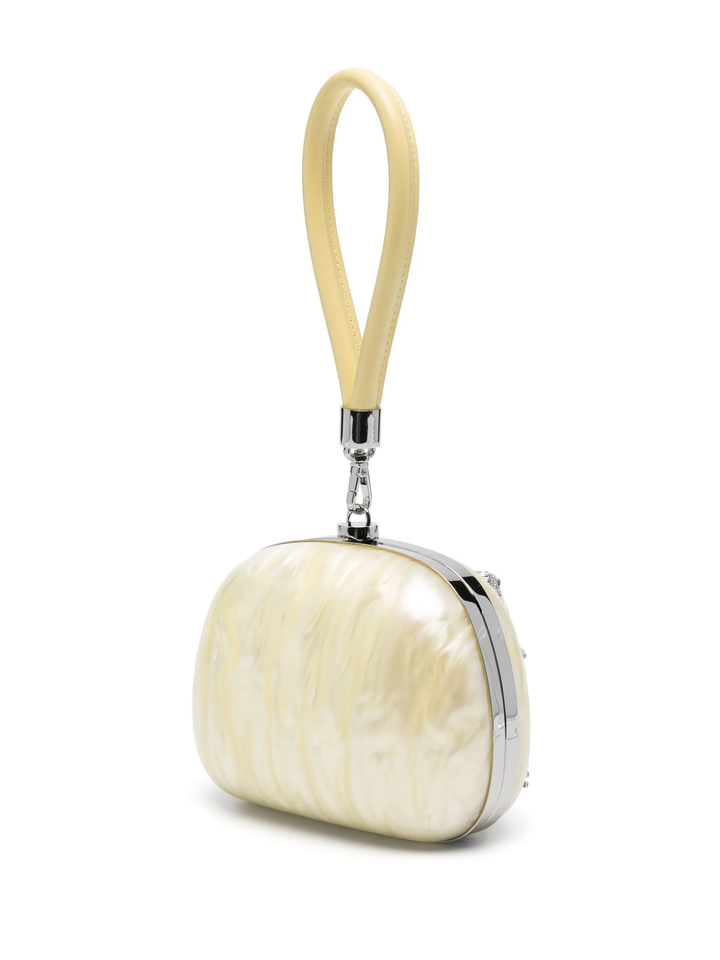 Yellow Pearl Top Handle Clutch