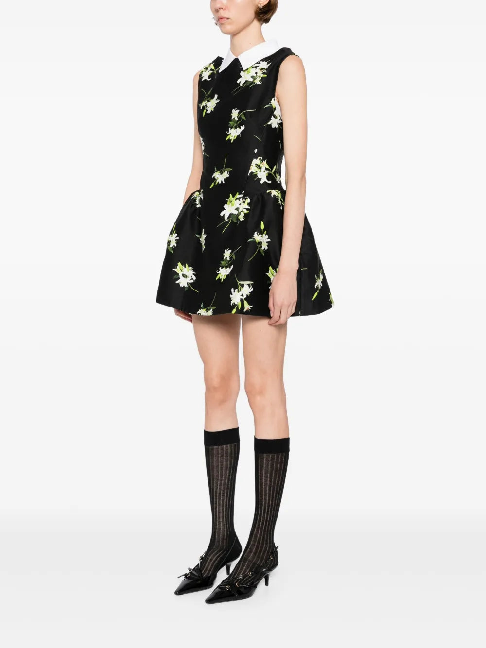 Shirtneck Patchwork Sleeveless Dress