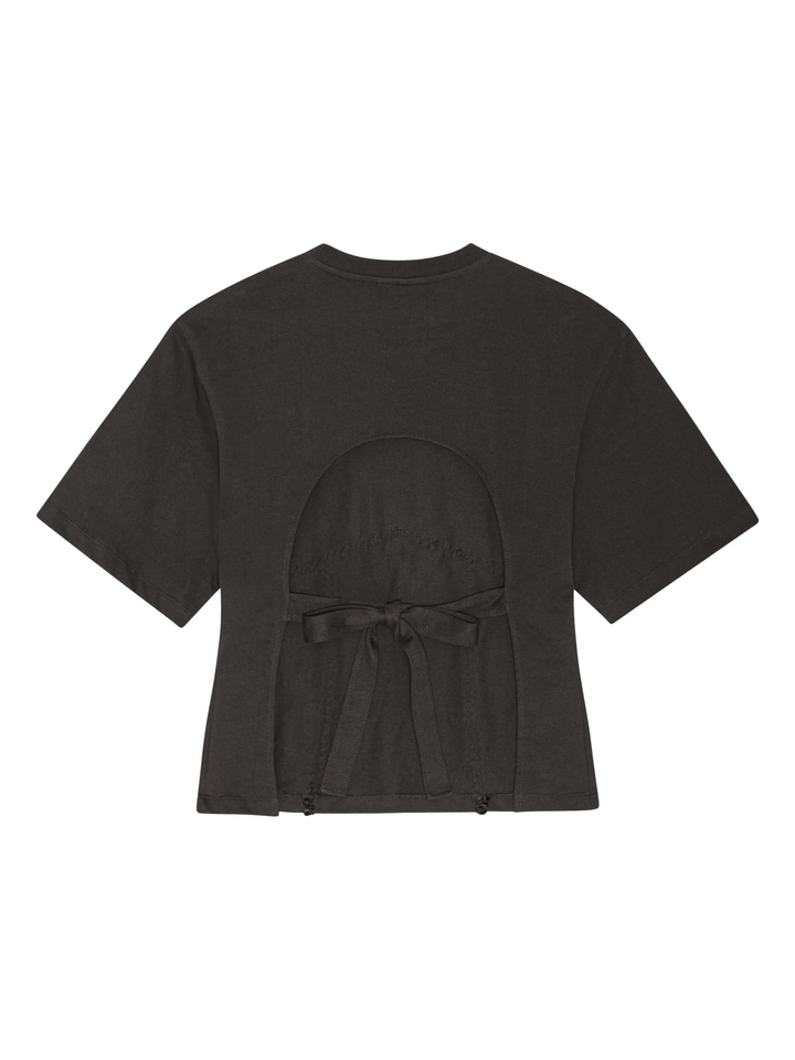 Heavy Cotton Tie Back Waisted Tee