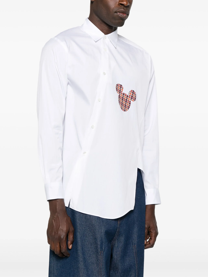 Cotton Plain Poplin Mickey Shirt