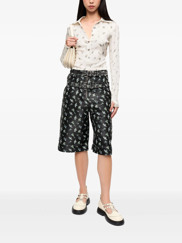 Floral Jacquard Shorts