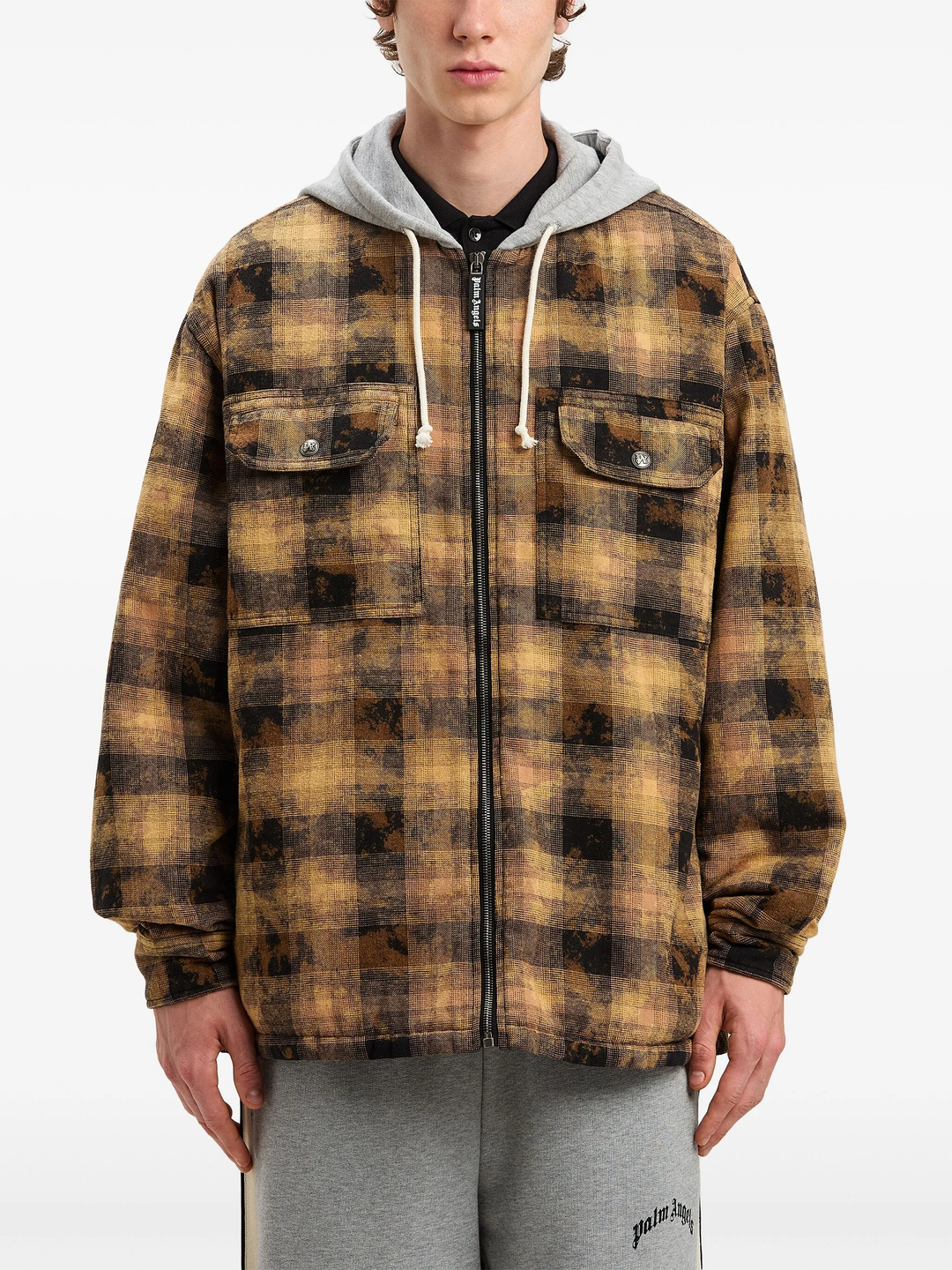 Curved Logo Check Overshirt