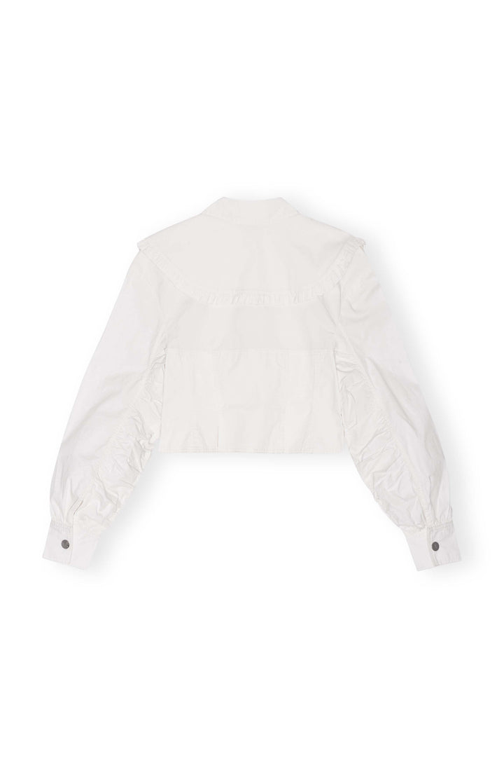 Washed Stretch Cotton Bomber Corset Shirt