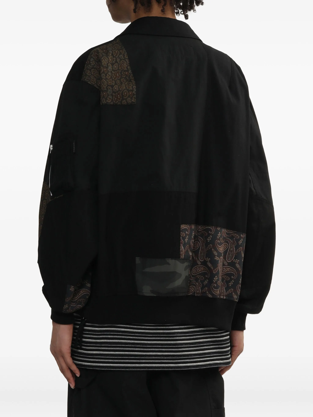 Cotton Nylon Back Satin X Multi Patch Jacket