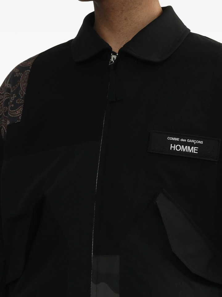 Cotton Nylon Back Satin X Multi Patch Jacket