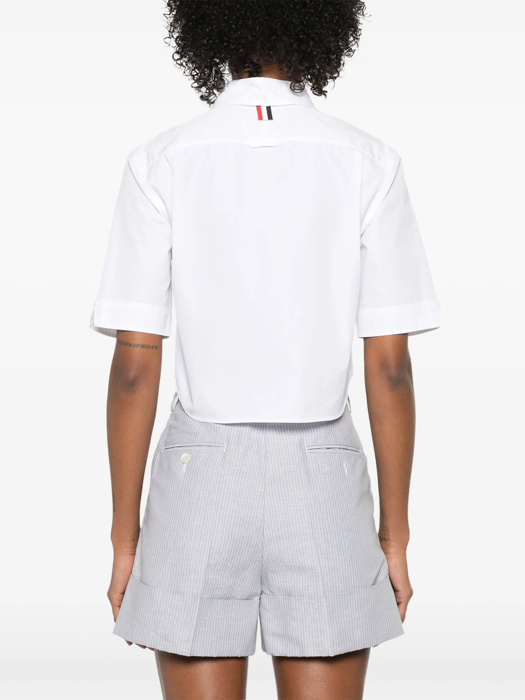 Poplin Cropped Short Sleeve Shirt