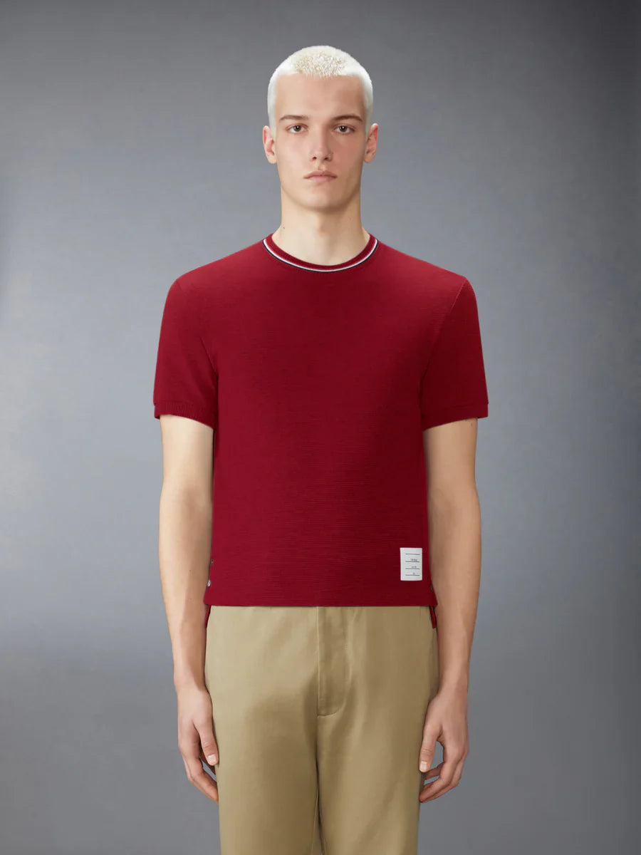 Cotton Waffle Rib Cuff Tee