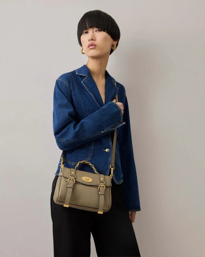 Mini Alexa Linen Green Heavy Grain