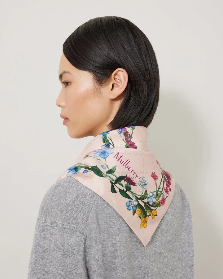 Wild Floral Square Silk Twill