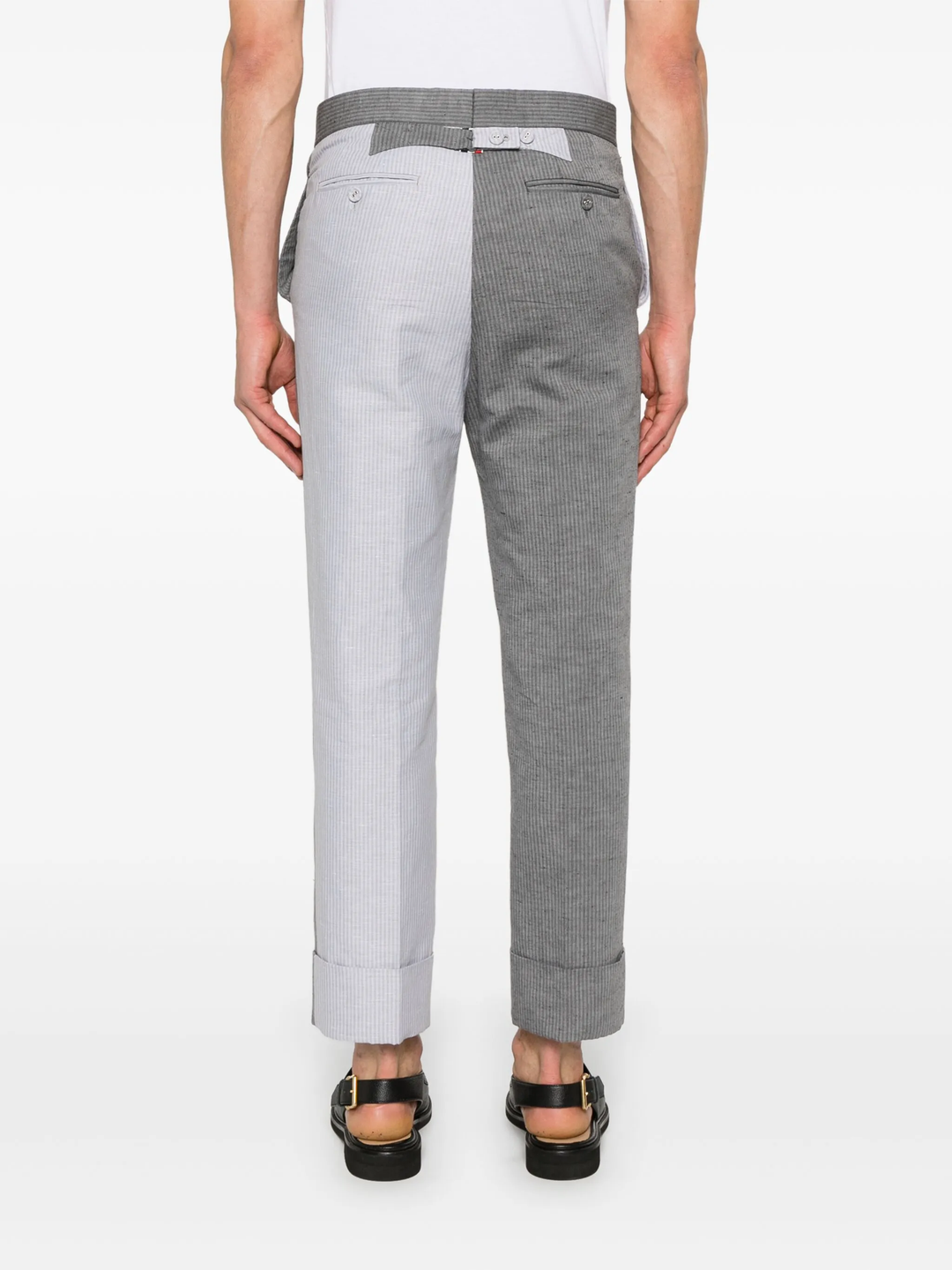 Tonal University Stripe Linen Cotton Trouser
