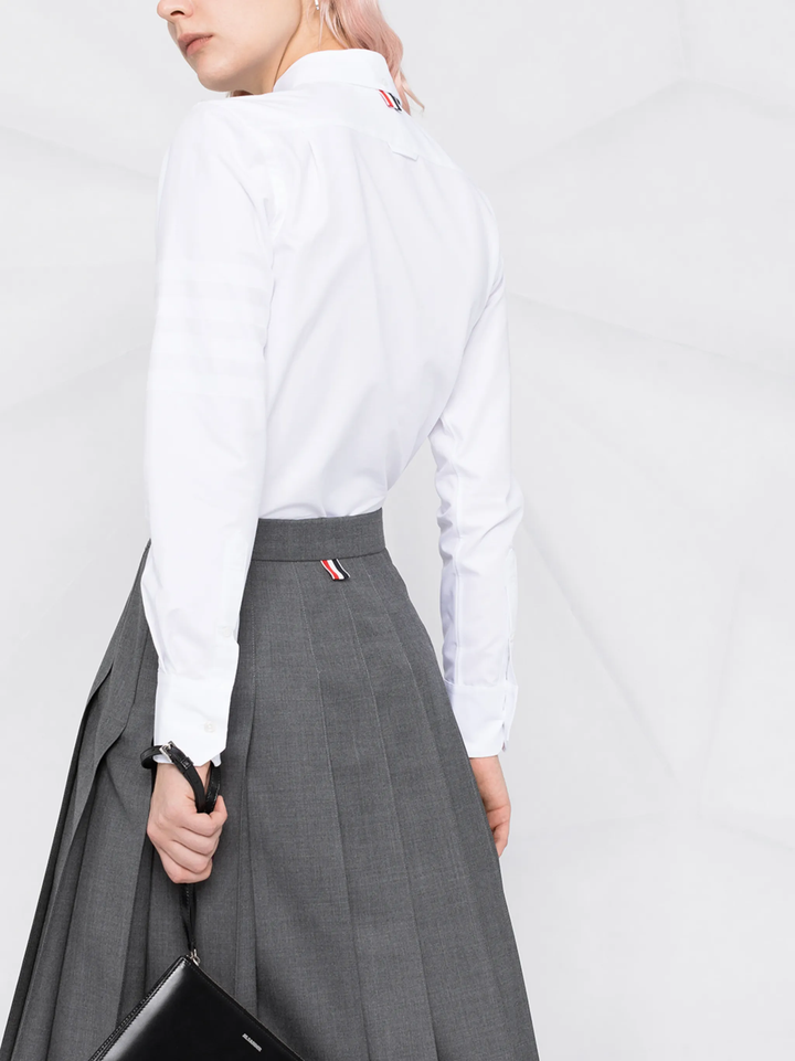 Twill Midi Pleated Skirt