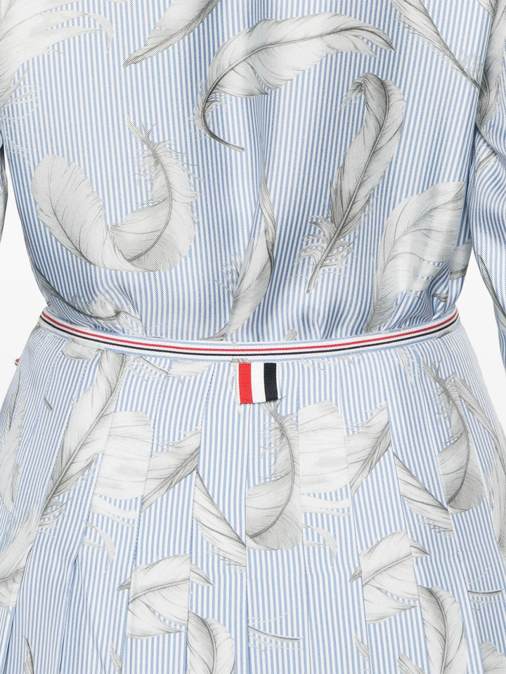 Feather Printed Silk Twill Easy Fit Shirt Women