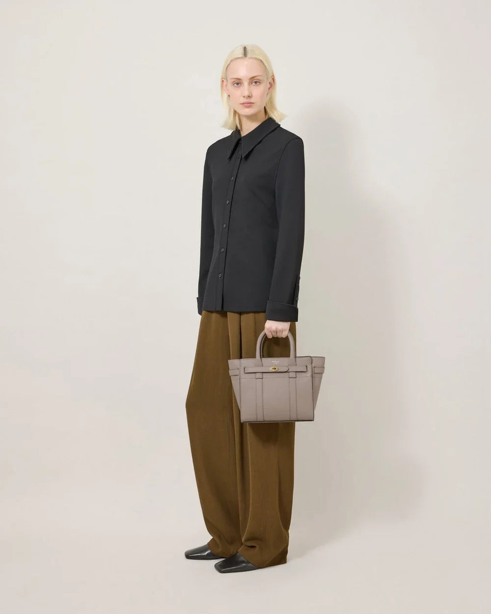 Mini Zipped Bayswater Cashmere Taupe Small Classic Grain