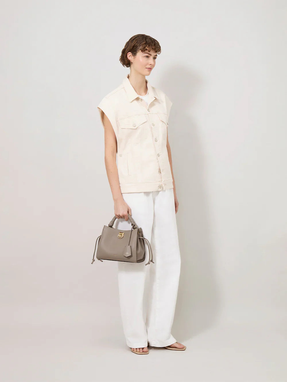 Small Iris Cashmere Taupe Heavy Grain