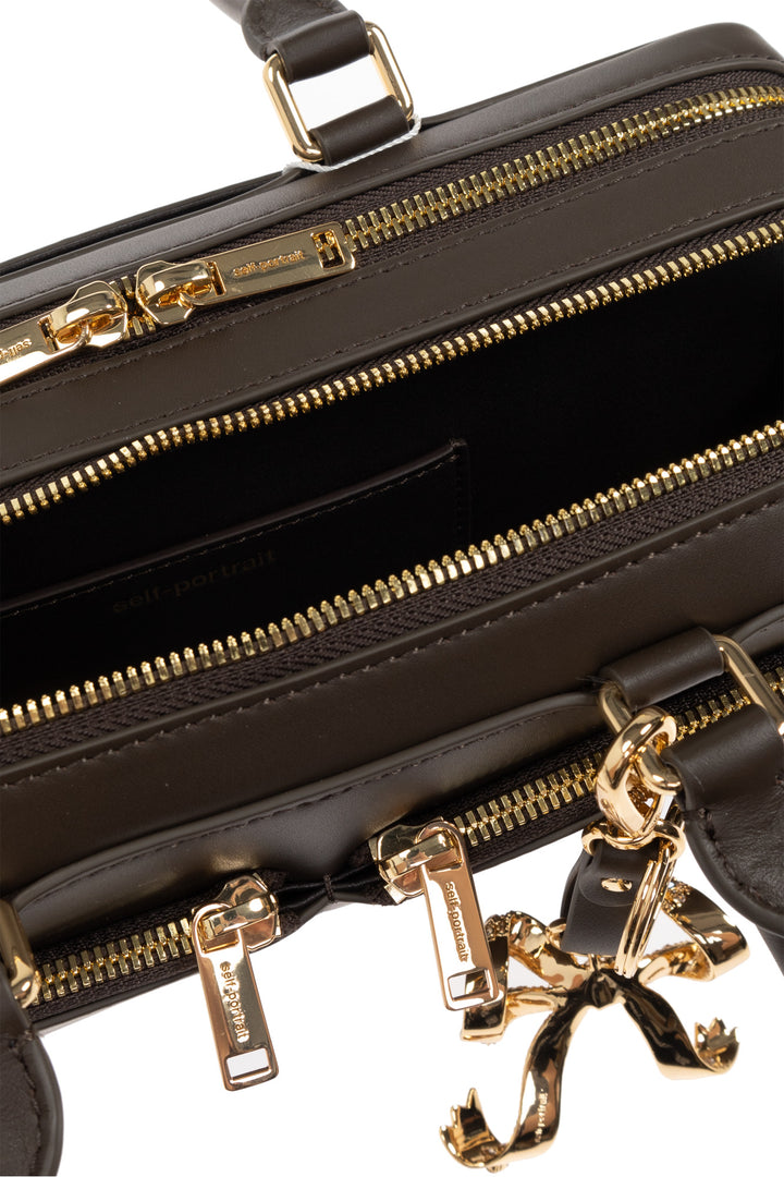 Brown Leather Baguette Shoulder Bag